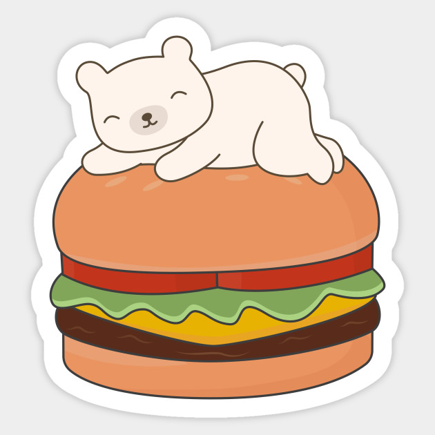 Kawaii Polar Bear Burger T-Shirt